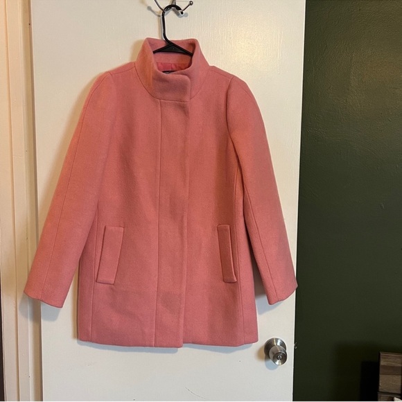 j crew mercantile pink wool blend city coat size 4 - Picture 1 of 9